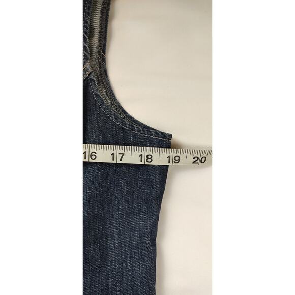 Womens Denim Vest Jean Vest Ruffled Collar Button Front Rustic Boho Size M - Picture 6 of 10